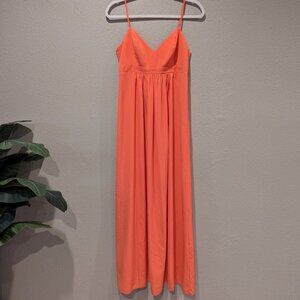 A New York Vibrant Coral Orange Spaghetti Strap Maxi Dress | Size Small